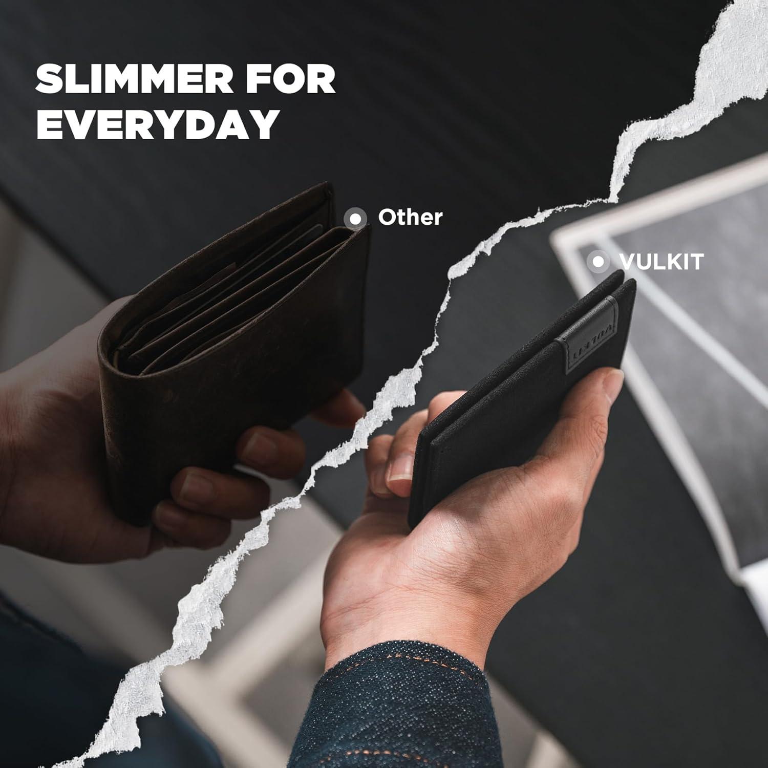 image:imageVULKIT Magnetic Wallet Compatible with Mag Safe Wallet for iPhone 1615141312 Series RFID Blocking Credit Card Holder Fits 4 Cards Premium Suede Leather BlackBlack