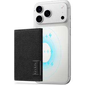 VULKIT Magnetic Wallet Compatible with Mag Safe Wallet for iPhone 16/15/14/13/12 Series, RFID Blocking Credit Card Holder, Fits 4 Cards, Premium Suede Leather, Black(Black)
