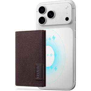 VULKIT Magnetic Wallet Compatible with Mag Safe Wallet for iPhone 16/15/14/13/12 Series, RFID Blocking Credit Card Holder, Fits 4 Cards, Premium Suede Leather, Black(Espresso)