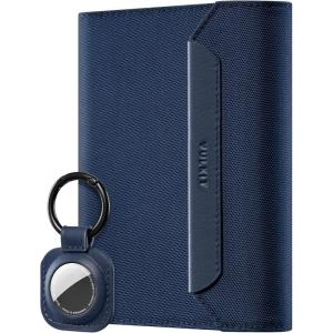 VULKIT Passport Wallet with Detachable AirTag Holder, Vegan Leather Passport Holder, RFID Blocking, Travel Essential, Magnetic Closure, Pink(Blue)