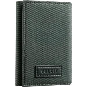 VULKIT Trifold Canvas Wallet Slim Credit Card Holder with 3 ID Windows & Zipper Pocket Rfid Blocking Minimalist Nylon Wallet for Men, Small Mens Polyester Touch Fasteners Wallet(Light Brown)(Green)