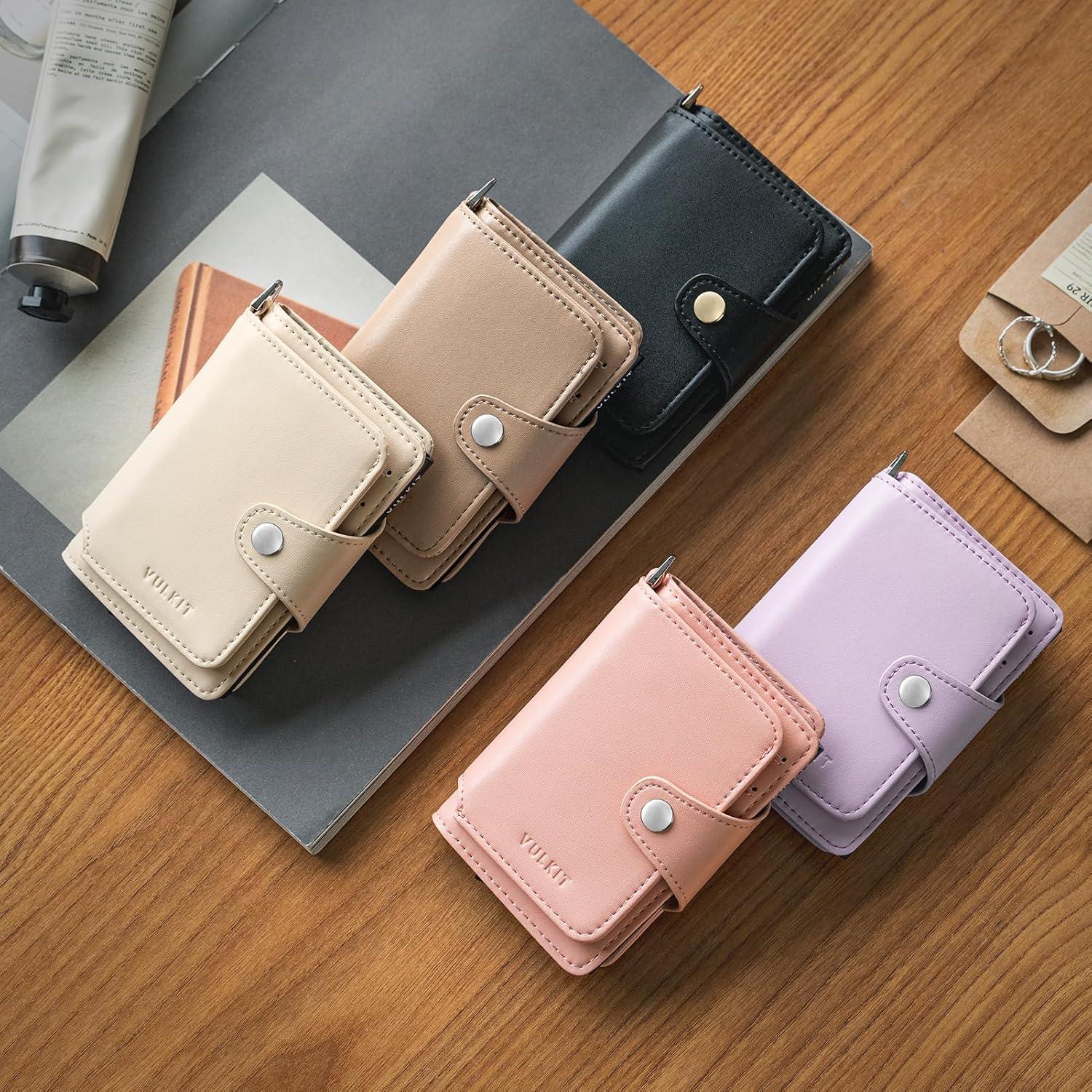 image:imageVULKIT Pop Up Card Holder Wallet for Women with Zipper Coin Pocket RFID Blocking Credit Card Case Holds 8 Cards Cash Compartment ID WindowBeige
