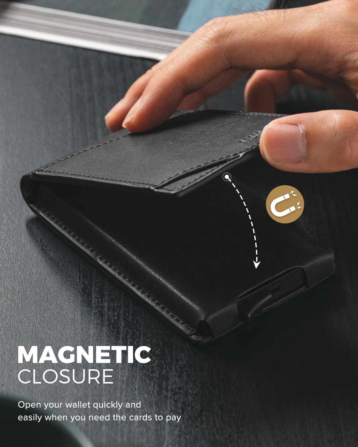 image:imageVULKIT Pop Up Wallet for Men Credit Card Holder Minimalist Slim Bifold Wallets RFID Blocking with Gift Box Desert CamouflageBlack
