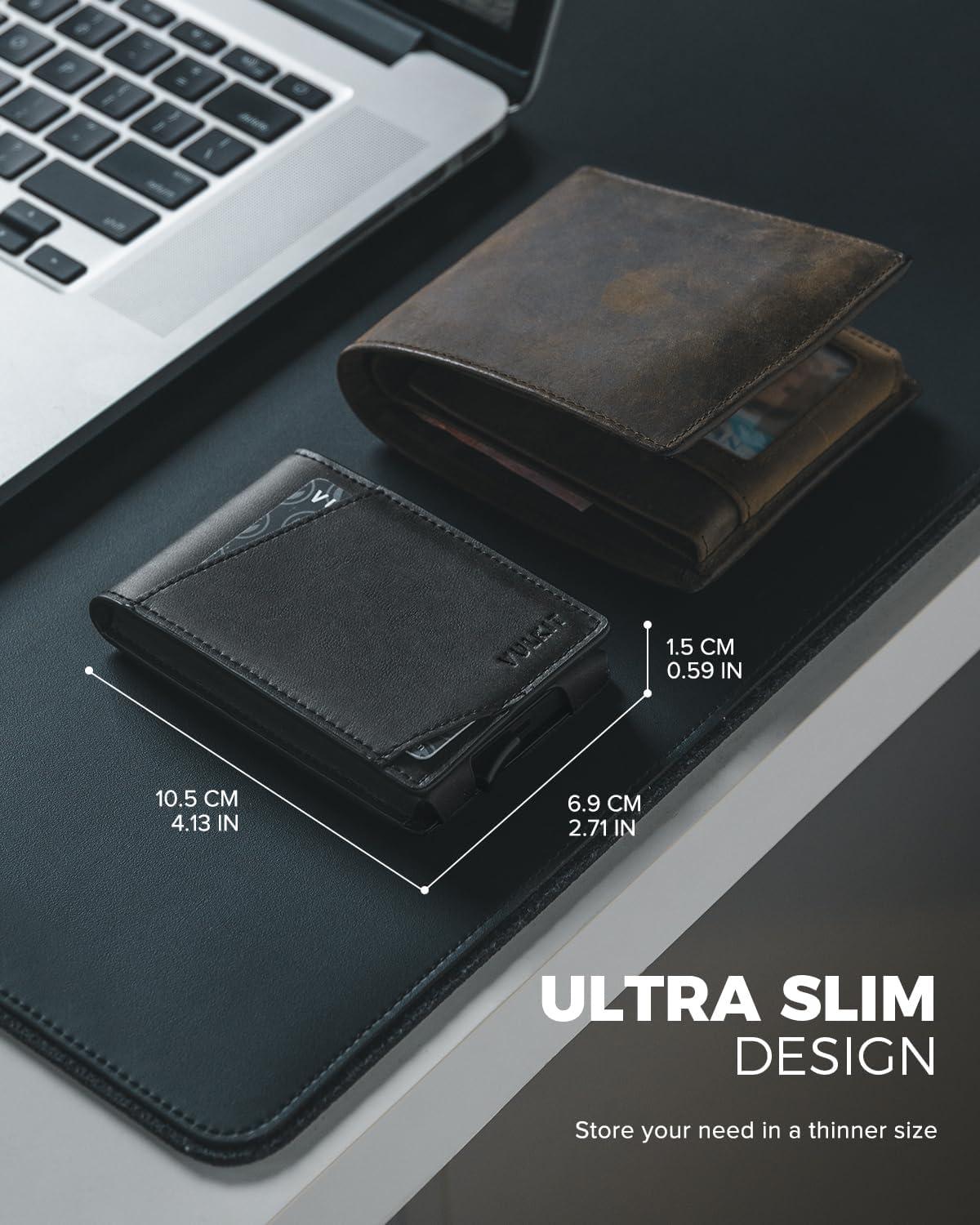 image:imageVULKIT Pop Up Wallet for Men Credit Card Holder Minimalist Slim Bifold Wallets RFID Blocking with Gift Box Desert CamouflageBlack