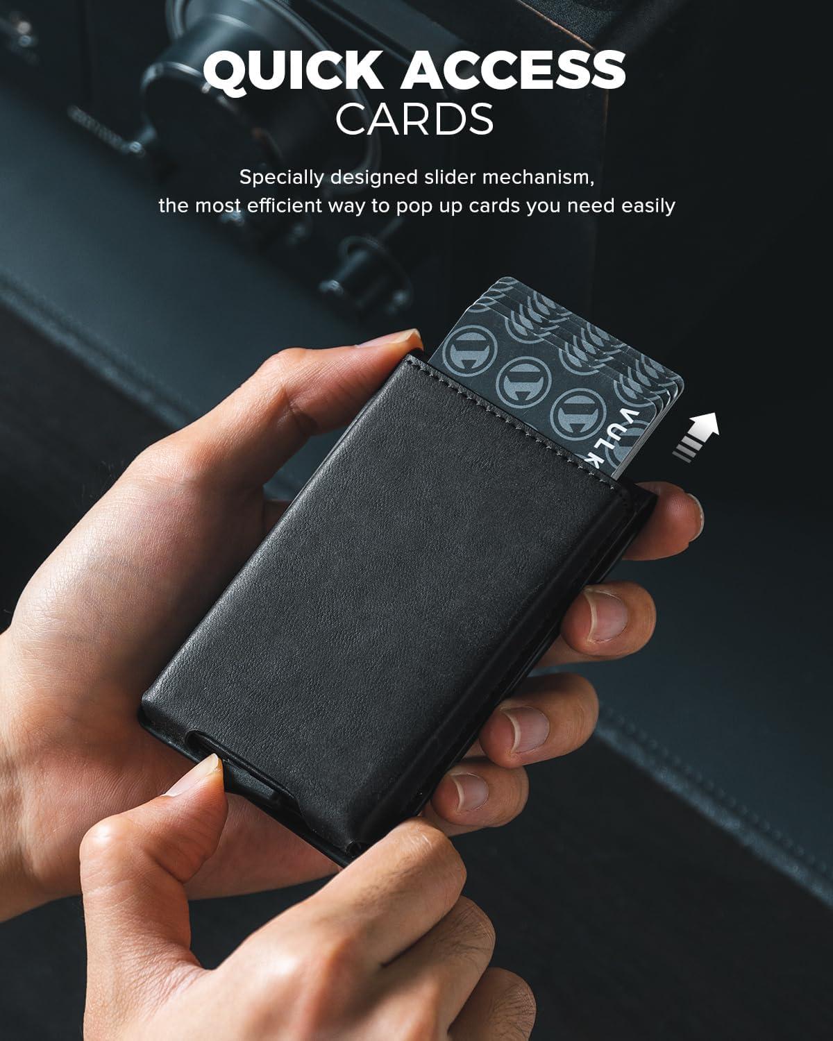 image:imageVULKIT Pop Up Wallet for Men Credit Card Holder Minimalist Slim Bifold Wallets RFID Blocking with Gift Box Desert CamouflageBlack
