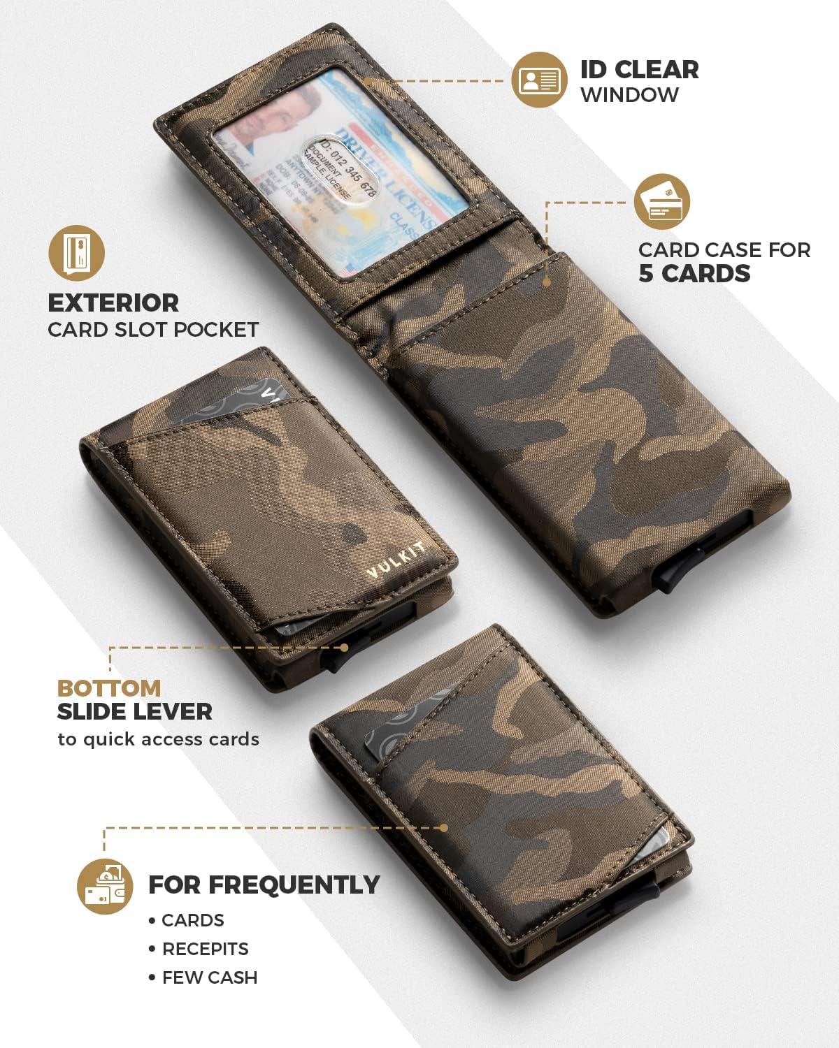 image:imageVULKIT Pop Up Wallet for Men Credit Card Holder Minimalist Slim Bifold Wallets RFID Blocking with Gift Box Desert CamouflageDesert Camouflage