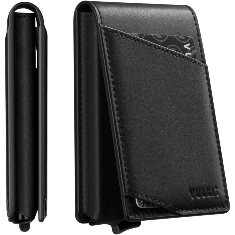 image:imageVULKIT Pop Up Wallet for Men Credit Card Holder Minimalist Slim Bifold Wallets RFID Blocking with Gift Box Desert CamouflageBlack