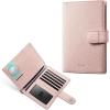 image:imageVULKIT Dual Leather Passport Wallet with Airtag Holder Slim Double Passport Holder RFID Blocking Passport Travel Wallet for Women or MenPink with Airtag slot