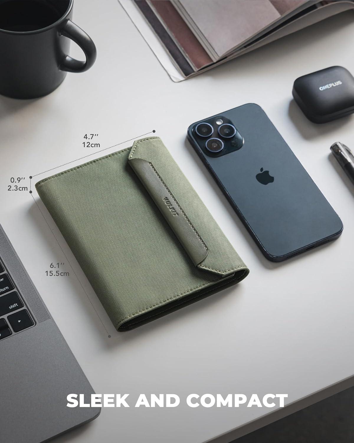 image:imageVULKIT RFID Blocking Leather Passport amp Card Holder Dual Person Travel Passport Wallet with Secure Magnetic Closure PinkGreen