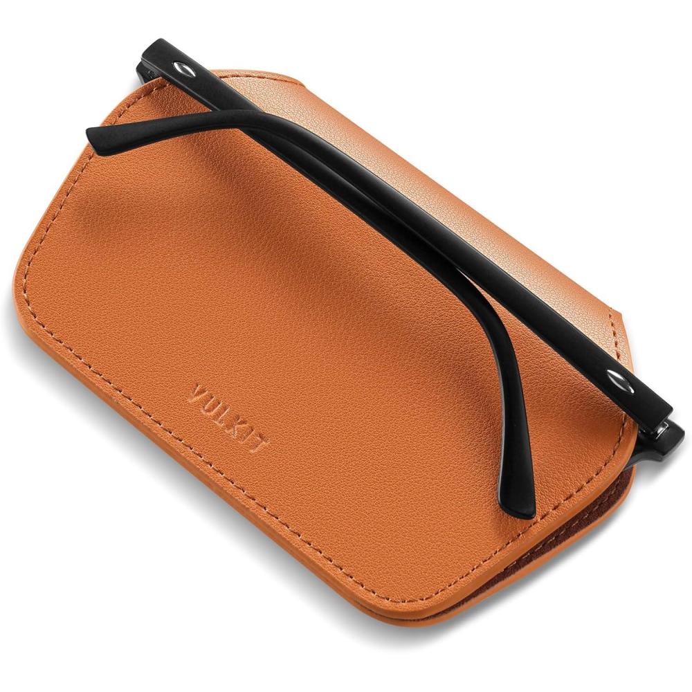 image:imageVULKIT Leather Glasses Case Ultra Slim Sunglasses Case 2 Fixed Modes Fits Most Eyeglasses amp Sun Glasses Minimalist Design