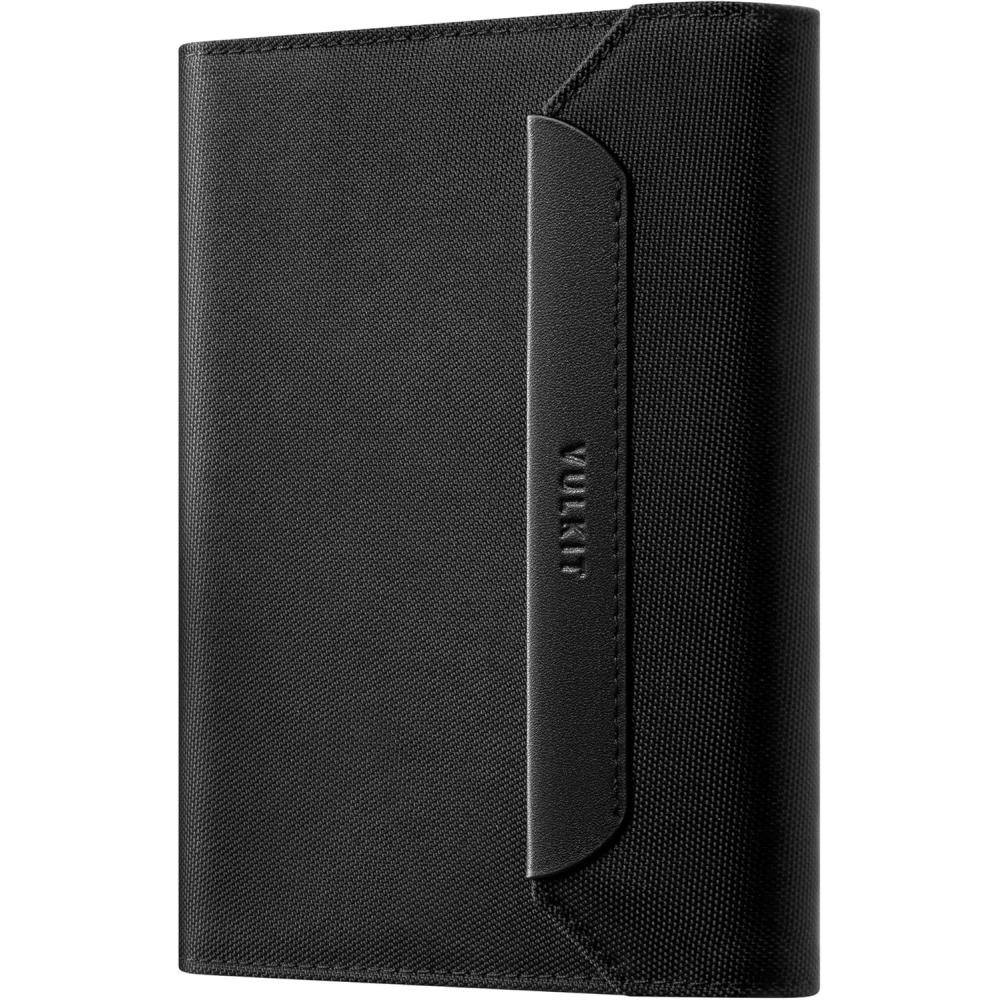 image:imageVULKIT RFID Blocking Leather Passport amp Card Holder Dual Person Travel Passport Wallet with Secure Magnetic Closure PinkBlack
