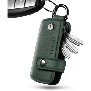 VULKIT Key Organizer Premium Leather Keychain Compact Design Everyday Carry Accessories(Green)