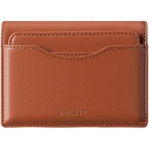 VULKIT Small Wallet for Men Leather RFID Wallet with Remove ID Window Bifold Men’s Wallets with Card Holder Banknote Compartment Credit Card Wallet for Women, Black(Tan Brown)