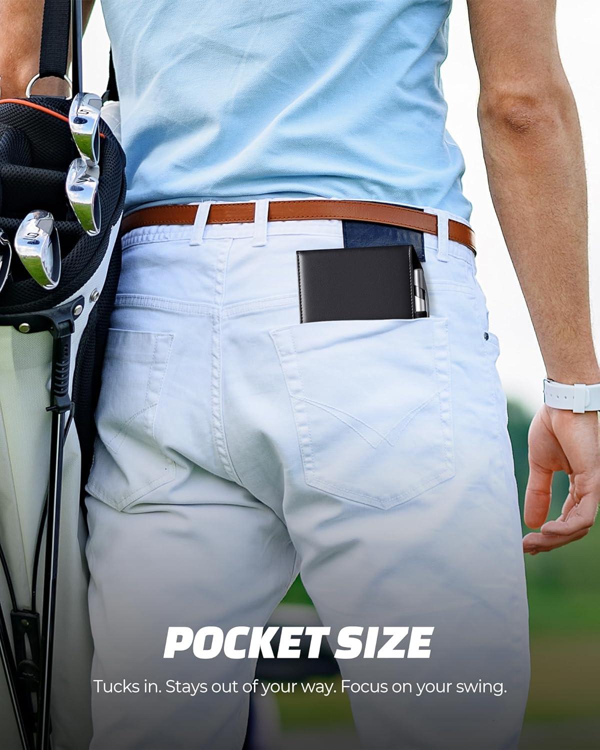image:imageVULKIT Magnetic Golf Scorecard Holder HighEnd Leather Yardage Book Cover Universal Fit Golf Accessories for Most Back PocketBlack