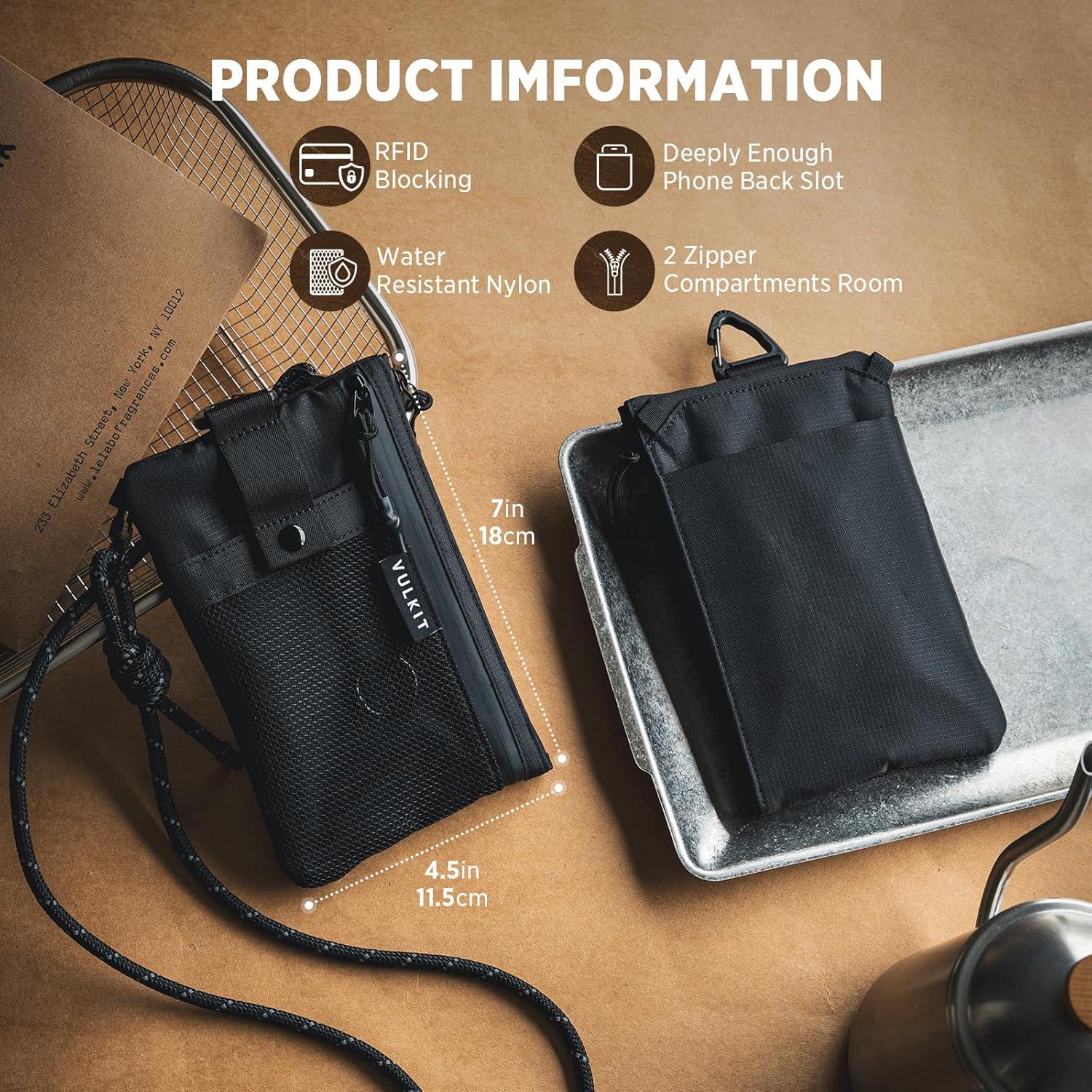 image:imageVULKIT RFID Blocking Travel Wallet for Men Women Water Resistant Passport amp Phone Holder with Detachable Lanyard and Key Ring Lightweight Zipper Travel WalletBlack