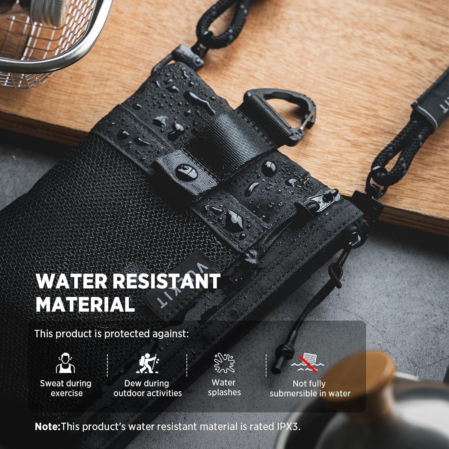 image:imageVULKIT RFID Blocking Travel Wallet for Men Women Water Resistant Passport amp Phone Holder with Detachable Lanyard and Key Ring Lightweight Zipper Travel WalletBlack
