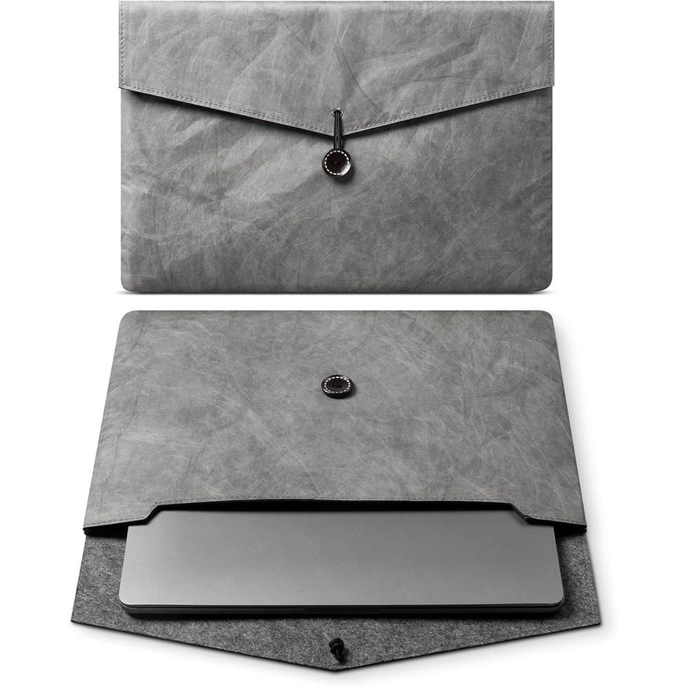 image:imageVULKIT Travel Document Envelope Important Document Folder Laptop Sleeve A4Letter Size EcoDurable Large Capacity for Business CommuteGrey