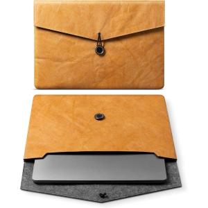 VULKIT Travel Document Envelope, Important Document Folder, Laptop Sleeve, A4/Letter Size, Eco-Durable Large Capacity for Business Commute(Yellow)