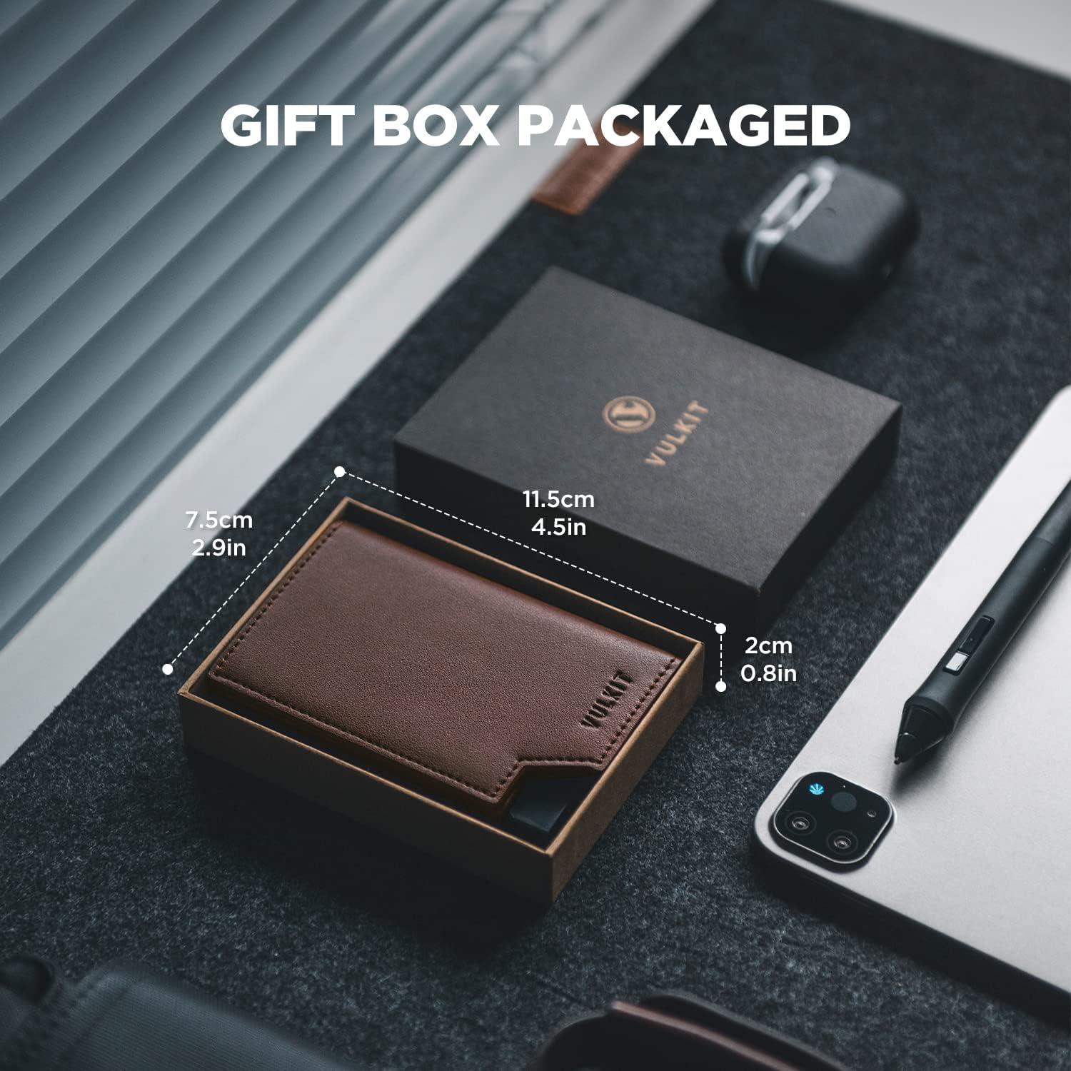 image:imageVULKIT Mens Wallet Top Grain Leather Minimalist Pop Up Card Holder RFID Blocking Magnetic Closure Leather Wallet with ID Window for Cash amp Credit Cards Up To 11 CardsEspresso