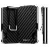 image:imageVULKIT Wallet for Men Slim Wallet with Money Clip RFID Blocking Metal Wallet Card Holder Mens for 15 CardsCarbon Fiber Black