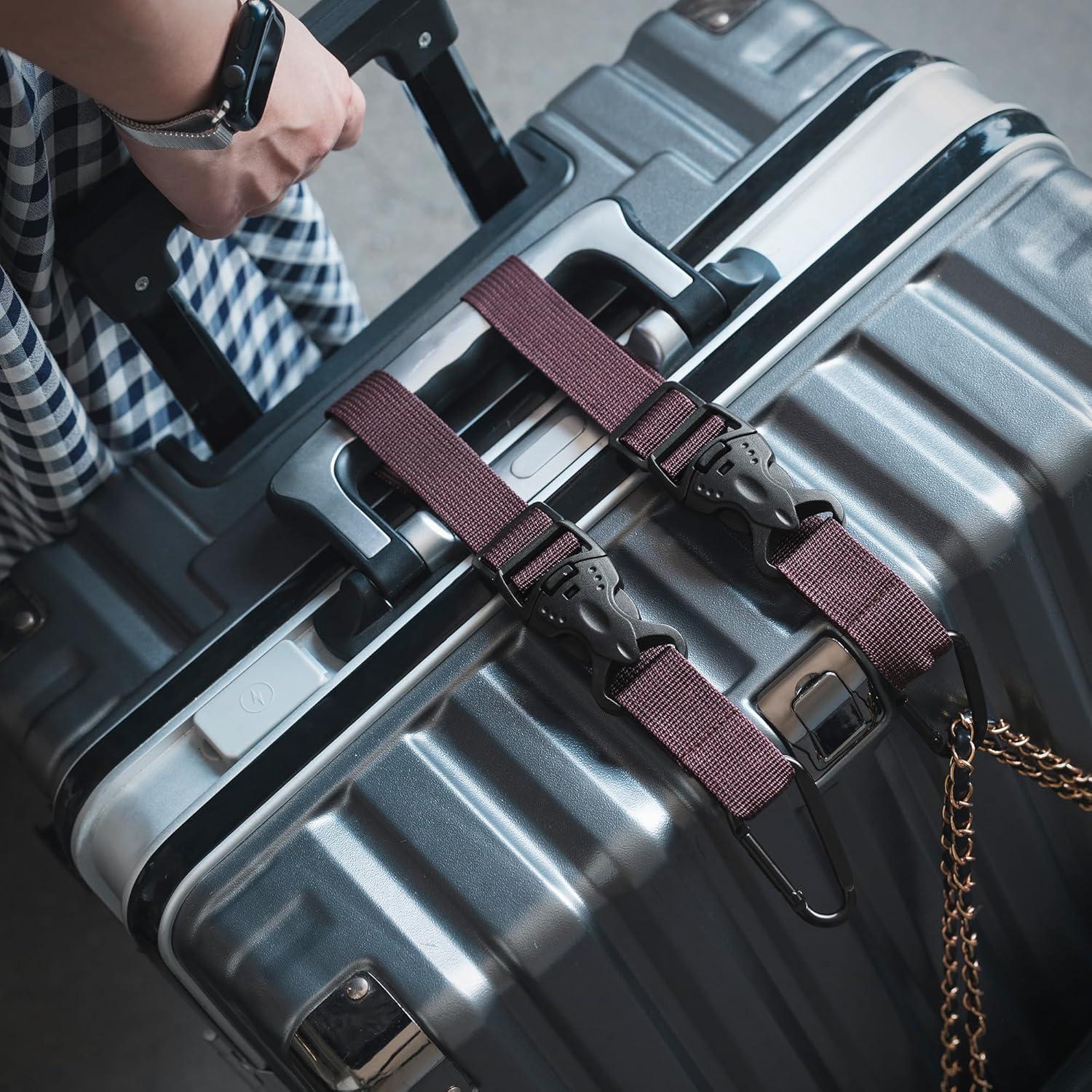image:imageVULKIT Add A Bag Luggage Straps 2Pcs CarryOn Travel Accessories Strap for Bags Travel Pillow Clothes BottlesEspresso