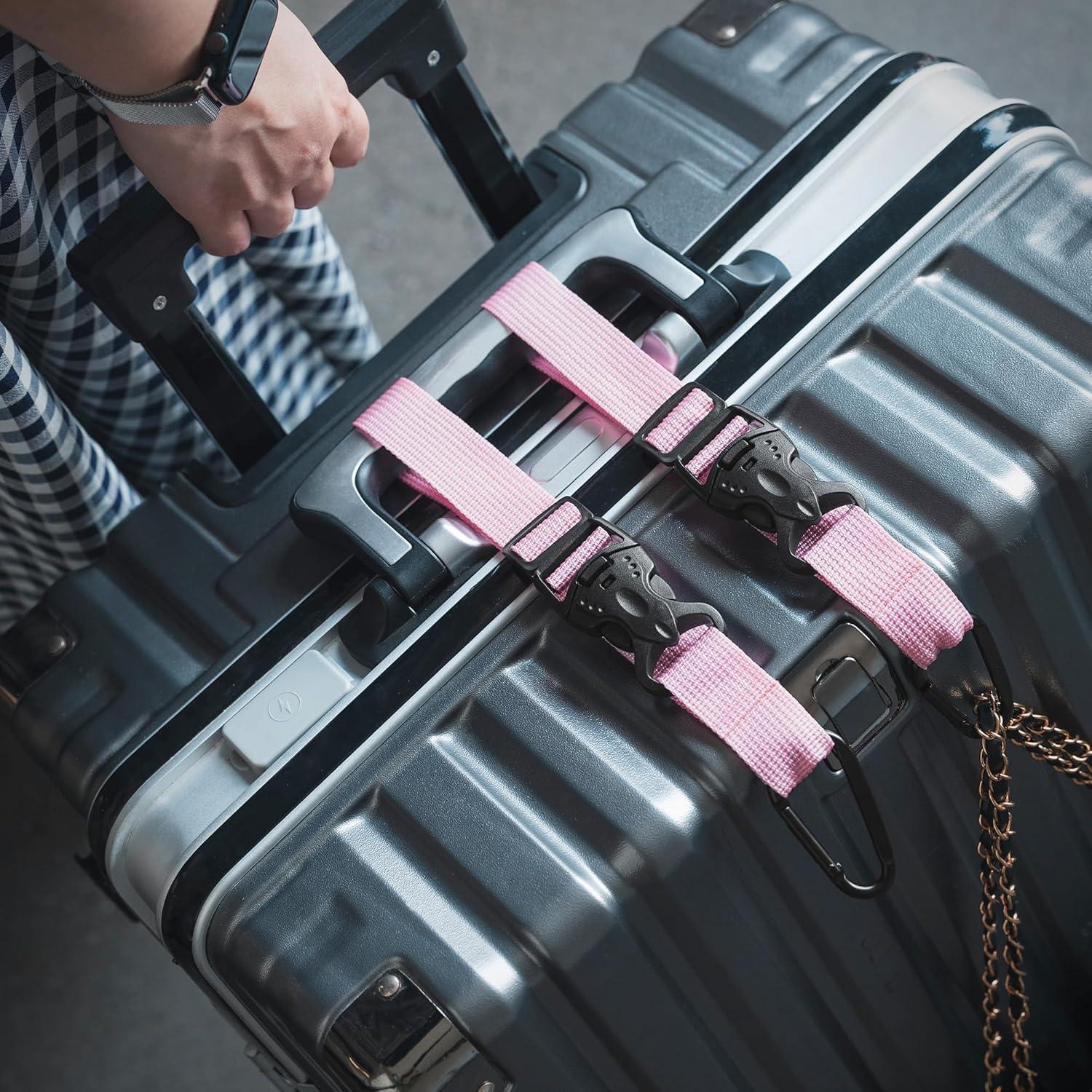 image:imageVULKIT Add A Bag Luggage Straps 2Pcs CarryOn Travel Accessories Strap for Bags Travel Pillow Clothes BottlesPink