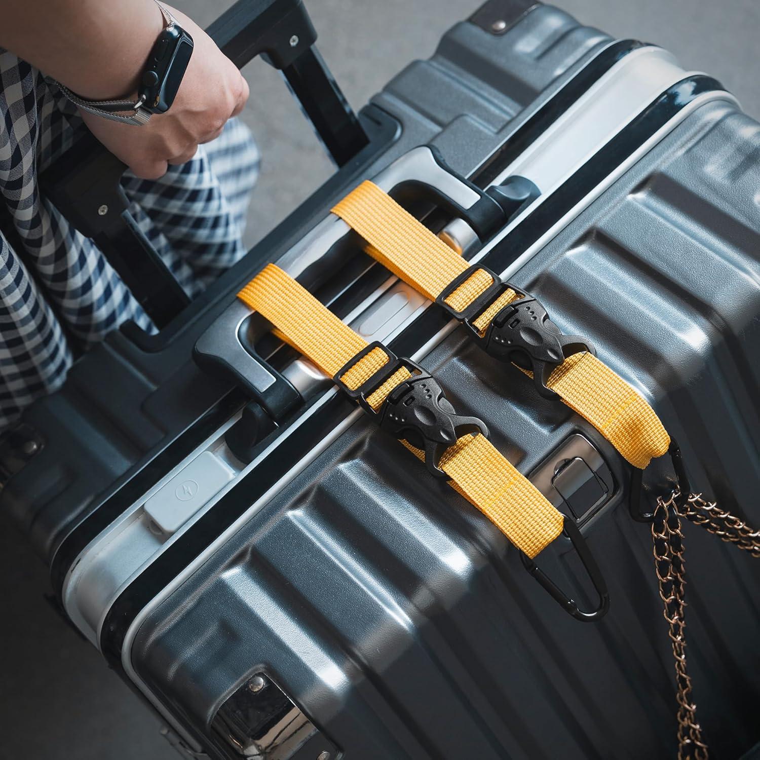 image:imageVULKIT Add A Bag Luggage Straps 2Pcs CarryOn Travel Accessories Strap for Bags Travel Pillow Clothes BottlesYellow