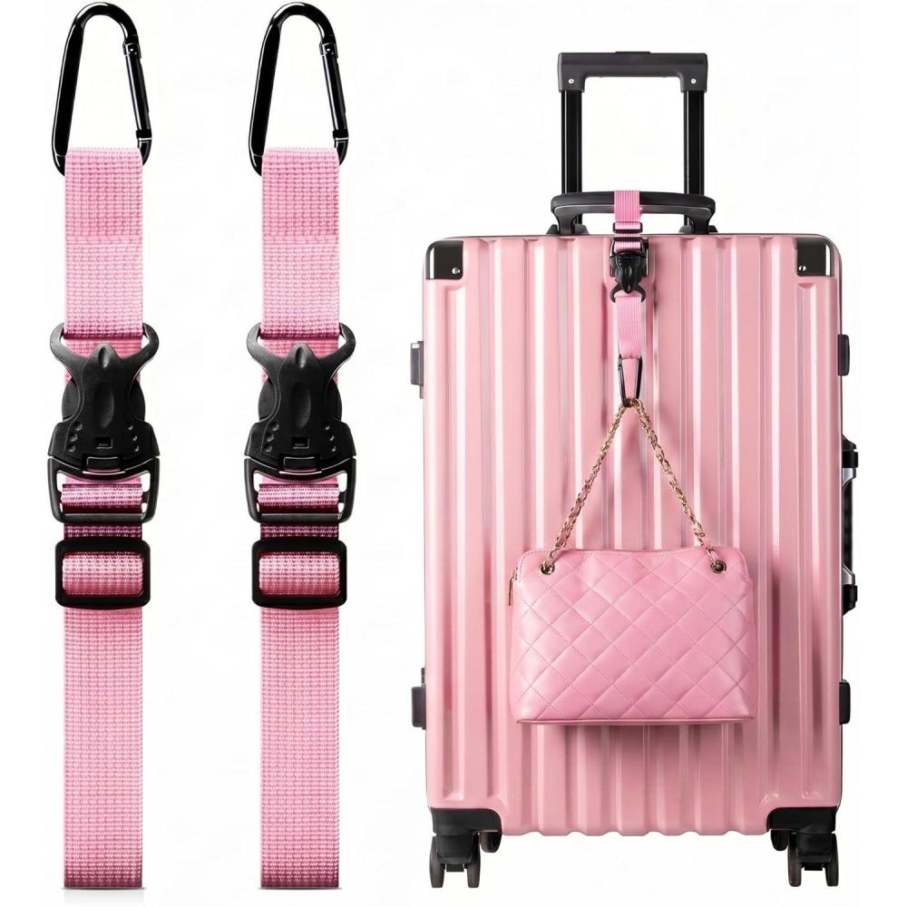 image:imageVULKIT Add A Bag Luggage Straps 2Pcs CarryOn Travel Accessories Strap for Bags Travel Pillow Clothes BottlesPink
