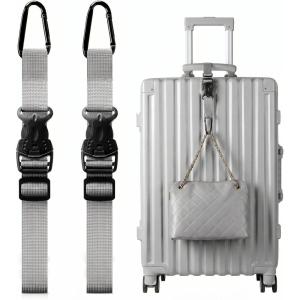 VULKIT Add A Bag Luggage Straps 2Pcs Carry-On Travel Accessories Strap for Bags, Travel Pillow, Clothes, Bottles(Grey)