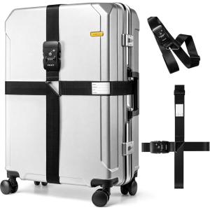 Luggage Straps TSA Approved with Cross Design, Adjustable Heavy Duty Anti-Burst Travel Belt, Reinforced Buckle, Fits 20-32 Inch Suitcases for Business Trips, Corporate Travel, Frequent Flyers