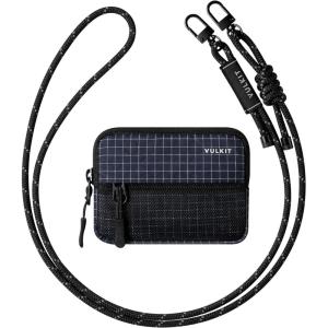 VULKIT Small Wallet Coin Purse with Adjustable Lanyard, RFID Blocking, Minimalist Style, Navy Blue(Blue)