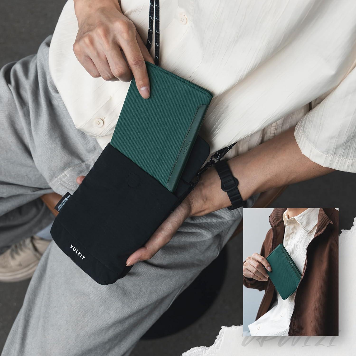 image:imageVULKIT RFID Passport Holder Slim Design Pocket Fitted Passport Cover Magnetic Closure Single Passport DesignOlive