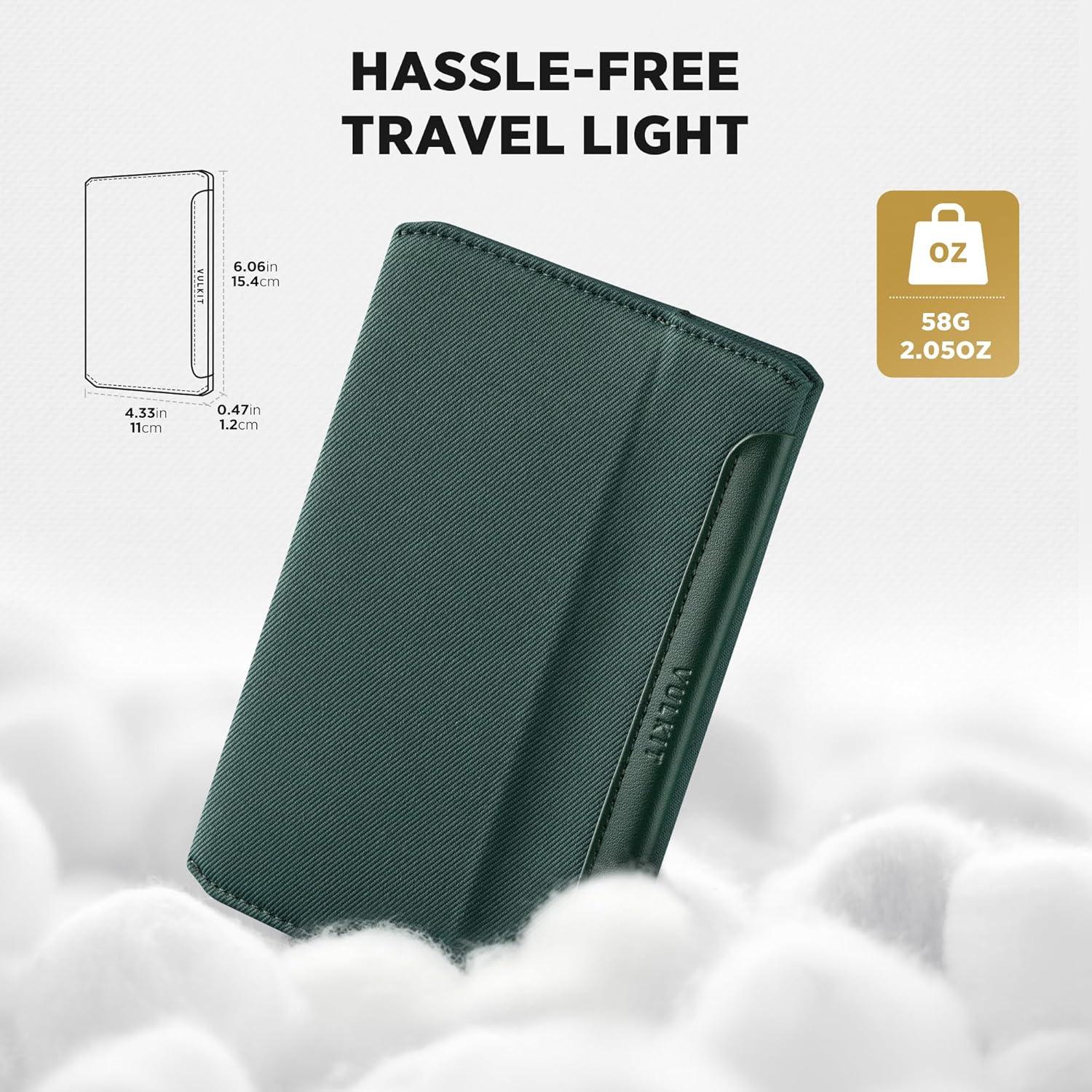 image:imageVULKIT RFID Passport Holder Slim Design Pocket Fitted Passport Cover Magnetic Closure Single Passport DesignOlive