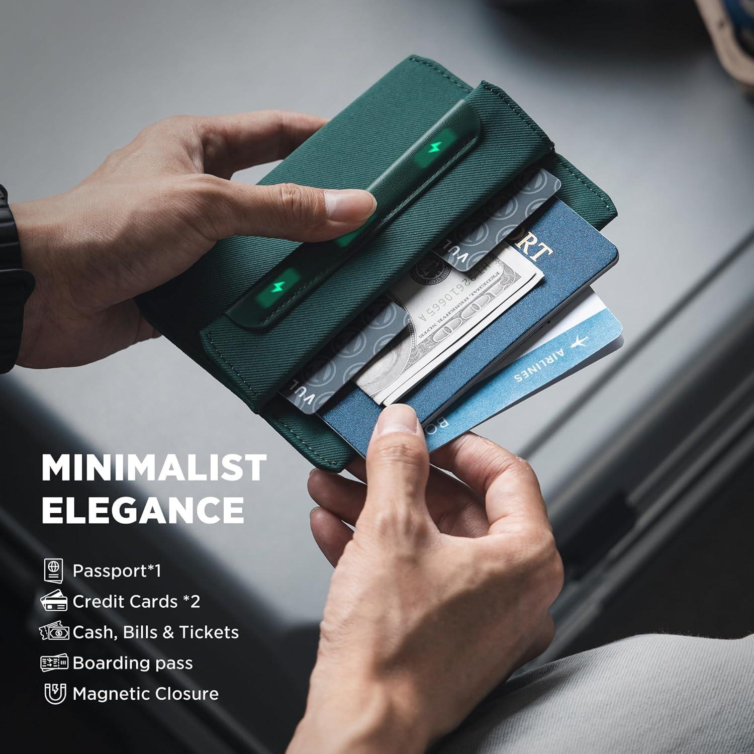image:imageVULKIT RFID Passport Holder Slim Design Pocket Fitted Passport Cover Magnetic Closure Single Passport DesignOlive