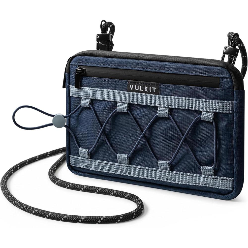 image:imageVULKIT Neck Wallet for Travel Nylon Passport Holder RFID Blocking with Adjustable Lanyard GreenBlue
