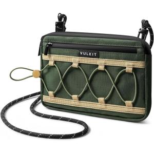 VULKIT Neck Wallet for Travel, Nylon Passport Holder RFID Blocking with Adjustable Lanyard, Green(Green)