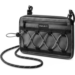 VULKIT Neck Wallet for Travel, Nylon Passport Holder RFID Blocking with Adjustable Lanyard, Green(Grey)