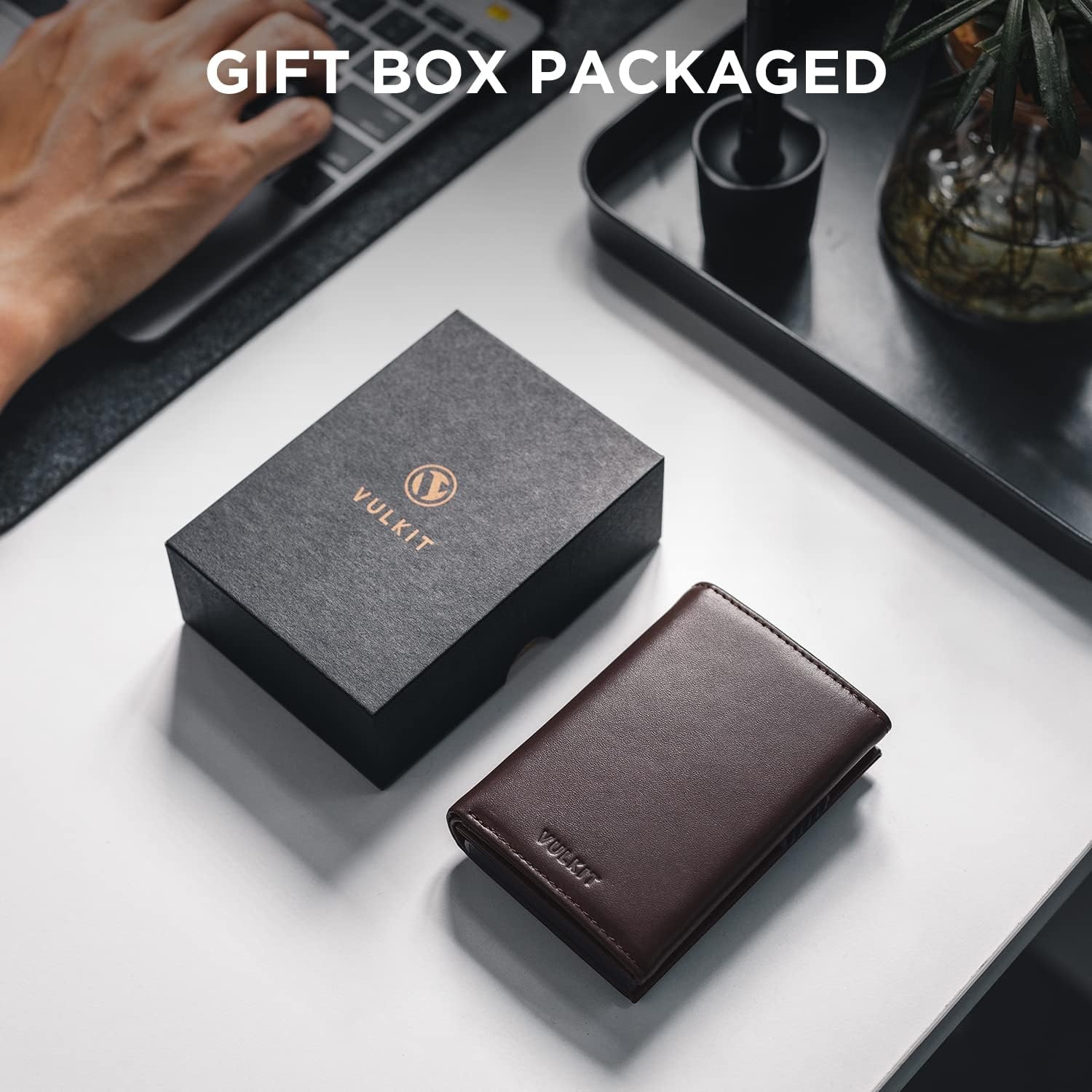 image:imageVULKIT Card Holder Wallet with Coin Pocket Magnetic Closure Pop Up Cards With ID Window Leather Wallet for Cash amp Credit Cards with Coin PocketTop Grain Cowhide Espresso