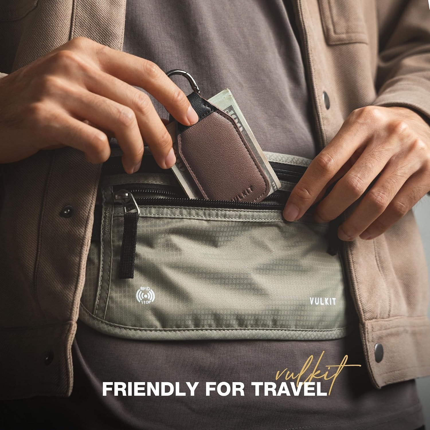 image:imageVULKIT Magnetic Money Clip With Key Ring Leather Cash Clip Holds Up to 16 BillsEspresso