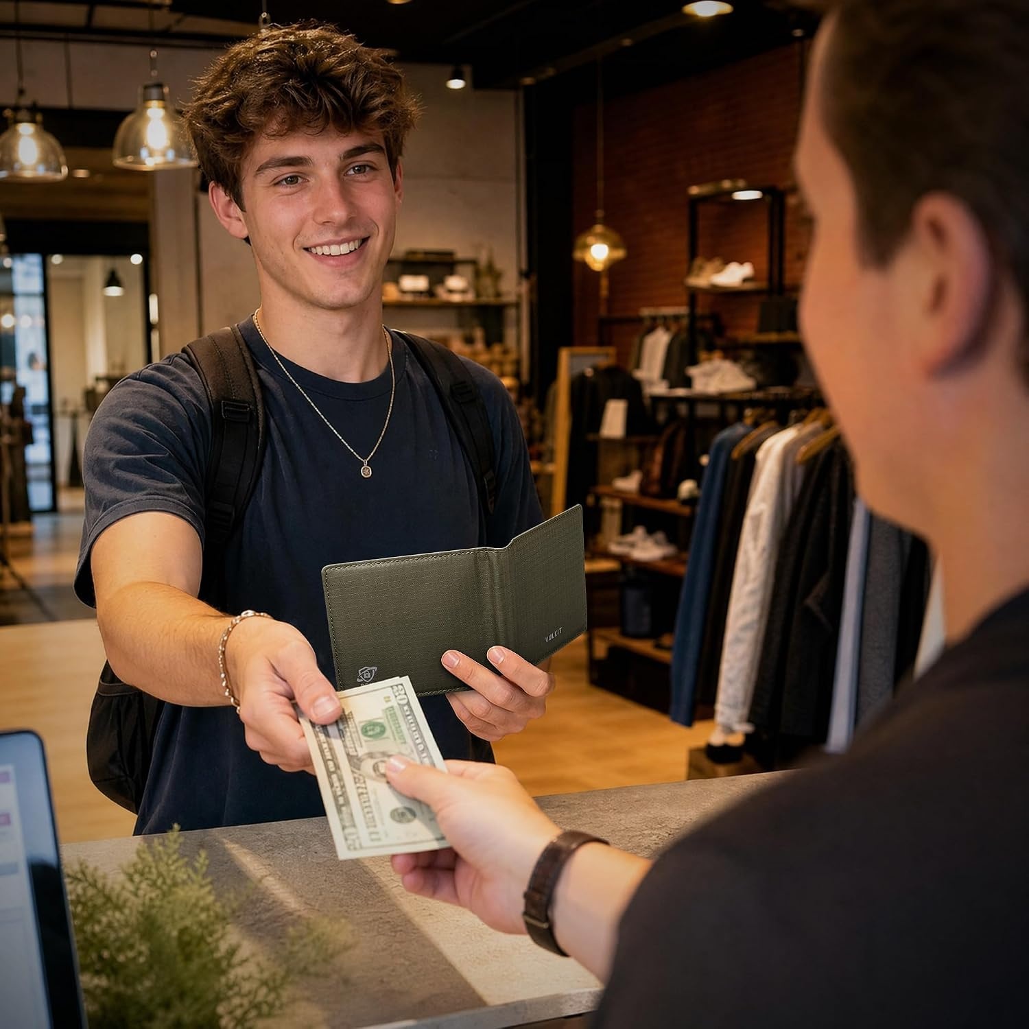 image:imageVULKIT Lite Wallet RFID Blocking Bifold Wallets Minimalist Waterrepellent amp WearresistantArmy Green