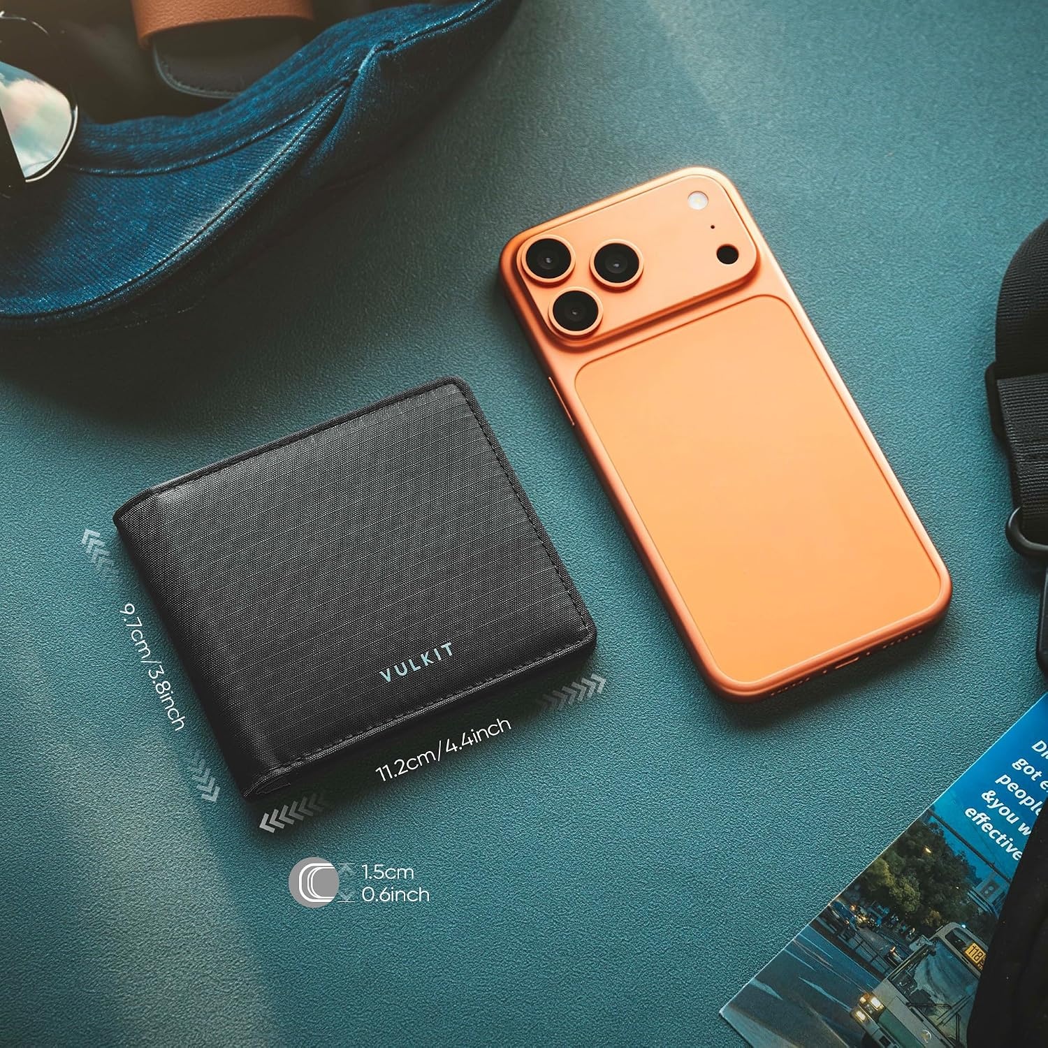 image:imageVULKIT Lite Wallet RFID Blocking Bifold Wallets Minimalist Waterrepellent amp WearresistantBlack