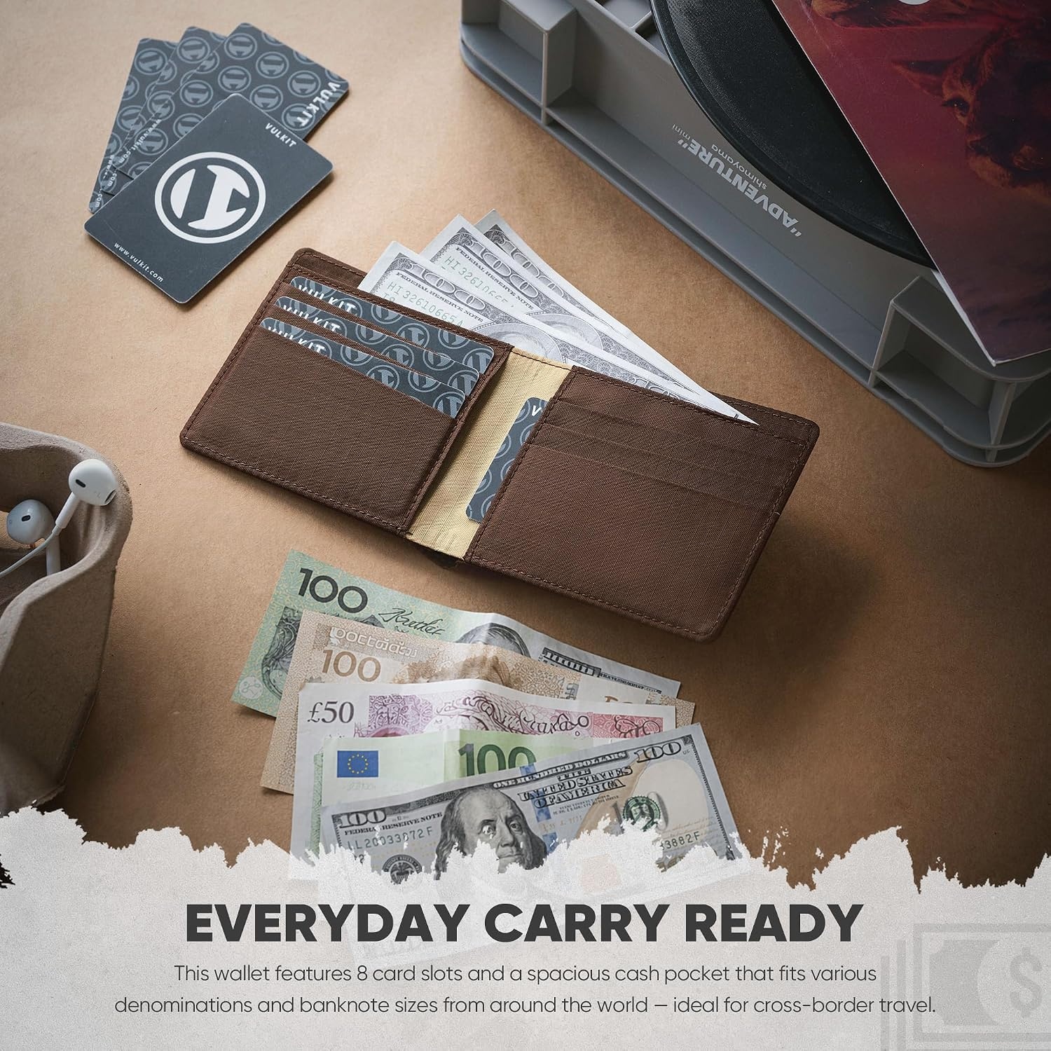 image:imageVULKIT Lite Wallet RFID Blocking Bifold Wallets Minimalist Waterrepellent amp WearresistantEspresso