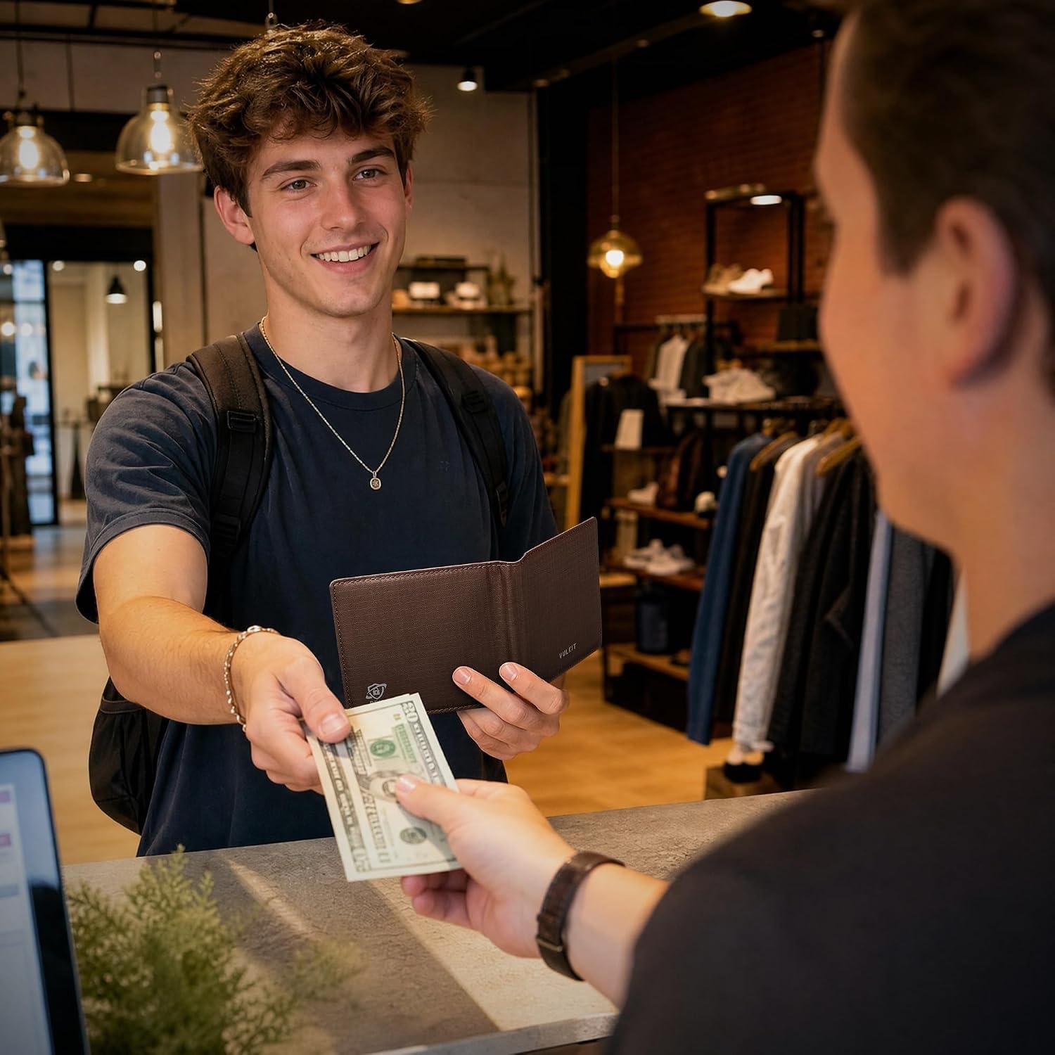 image:imageVULKIT Lite Wallet RFID Blocking Bifold Wallets Minimalist Waterrepellent amp WearresistantEspresso