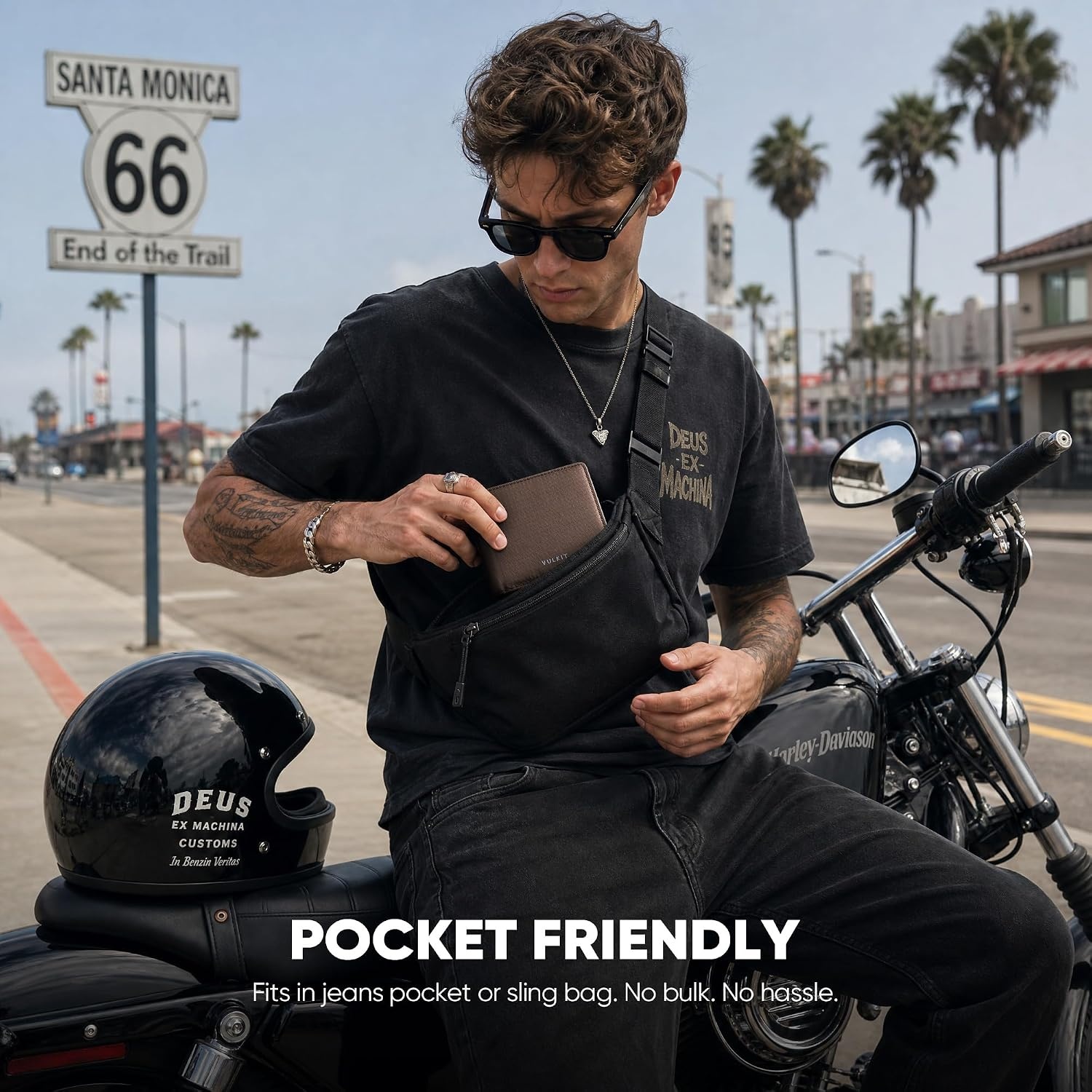 image:imageVULKIT Lite Wallet RFID Blocking Bifold Wallets Minimalist Waterrepellent amp WearresistantEspresso