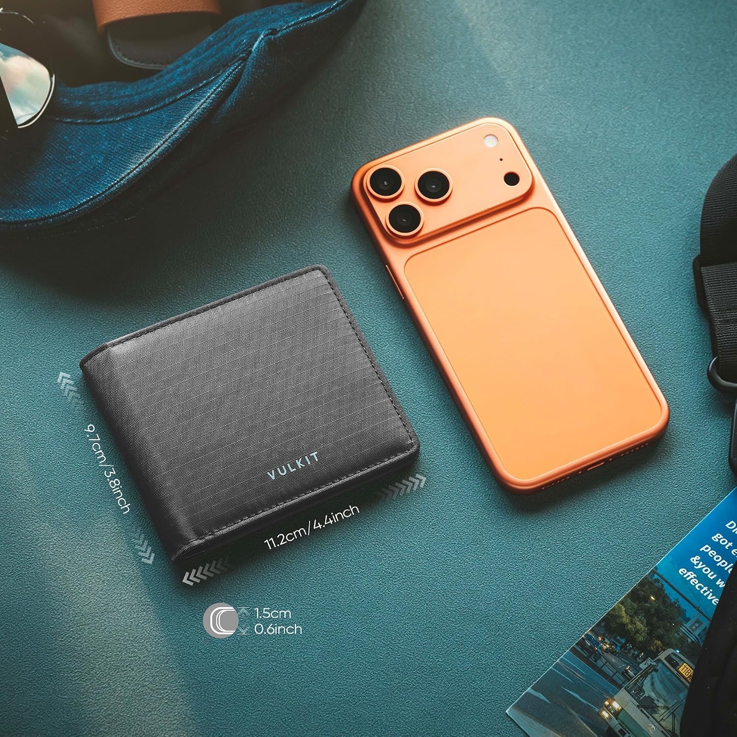 image:imageVULKIT Lite Wallet RFID Blocking Bifold Wallets Minimalist Waterrepellent amp WearresistantGrey