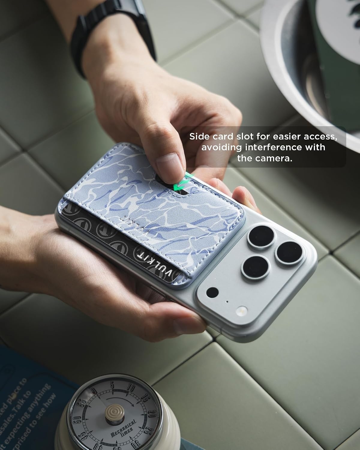 image:imageVULKIT Phone Wallet Stick On Credit Card Holder for Phone Case Slim Strong SelfAdhesive StickOn Card Holder Wallet for iPhone amp Android Compatible with Most Cell PhonesCelestial Wave