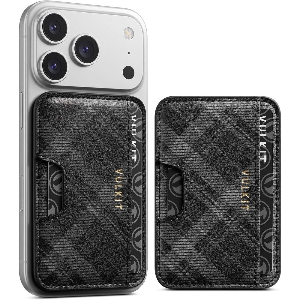 image:imageVULKIT Phone Wallet Stick On Credit Card Holder for Phone Case Slim Strong SelfAdhesive StickOn Card Holder Wallet for iPhone amp Android Compatible with Most Cell PhonesMidnight Tartan