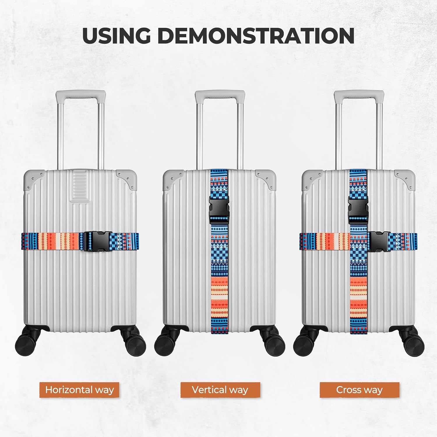 image:imageVULKIT 2 Pack Adjustable Luggage Straps Heavy Duty Belts for Secure Luggage amp Easy Identification Travel Accessories ColorfulColorful