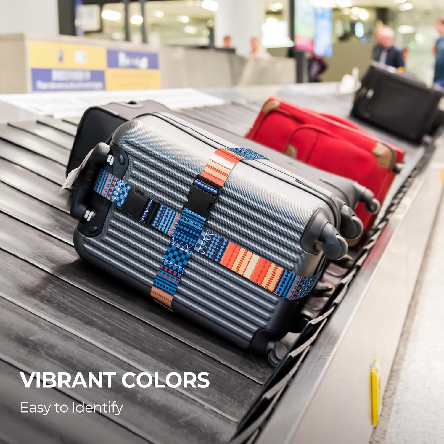 image:imageVULKIT 2 Pack Adjustable Luggage Straps Heavy Duty Belts for Secure Luggage amp Easy Identification Travel Accessories ColorfulColorful