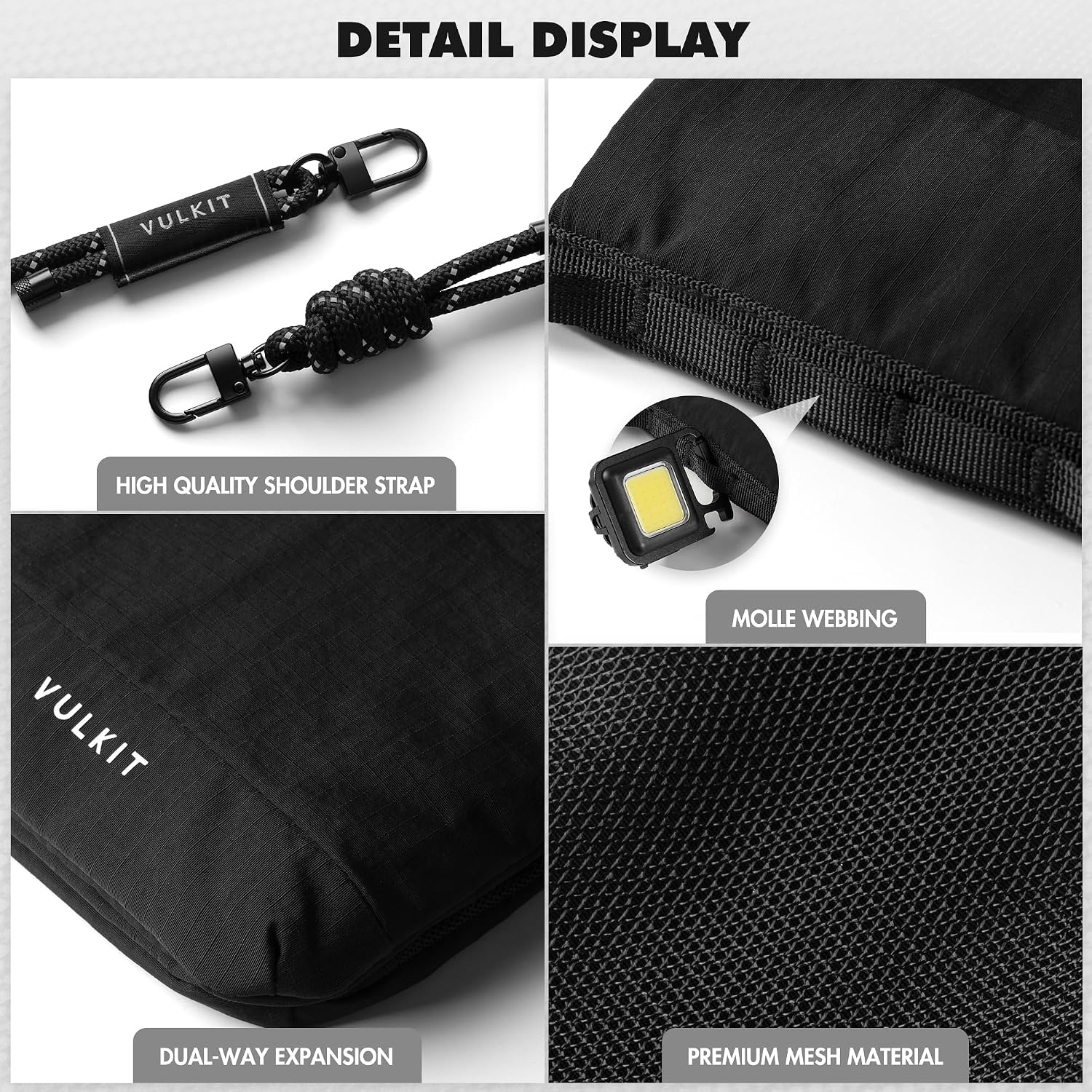 image:imageVULKIT City Pouch Crossbody Travel Bags RFID Blocking Travel Wallet Passport Pouch Neck Wallet Phone Bags for Men Women TeensBlack